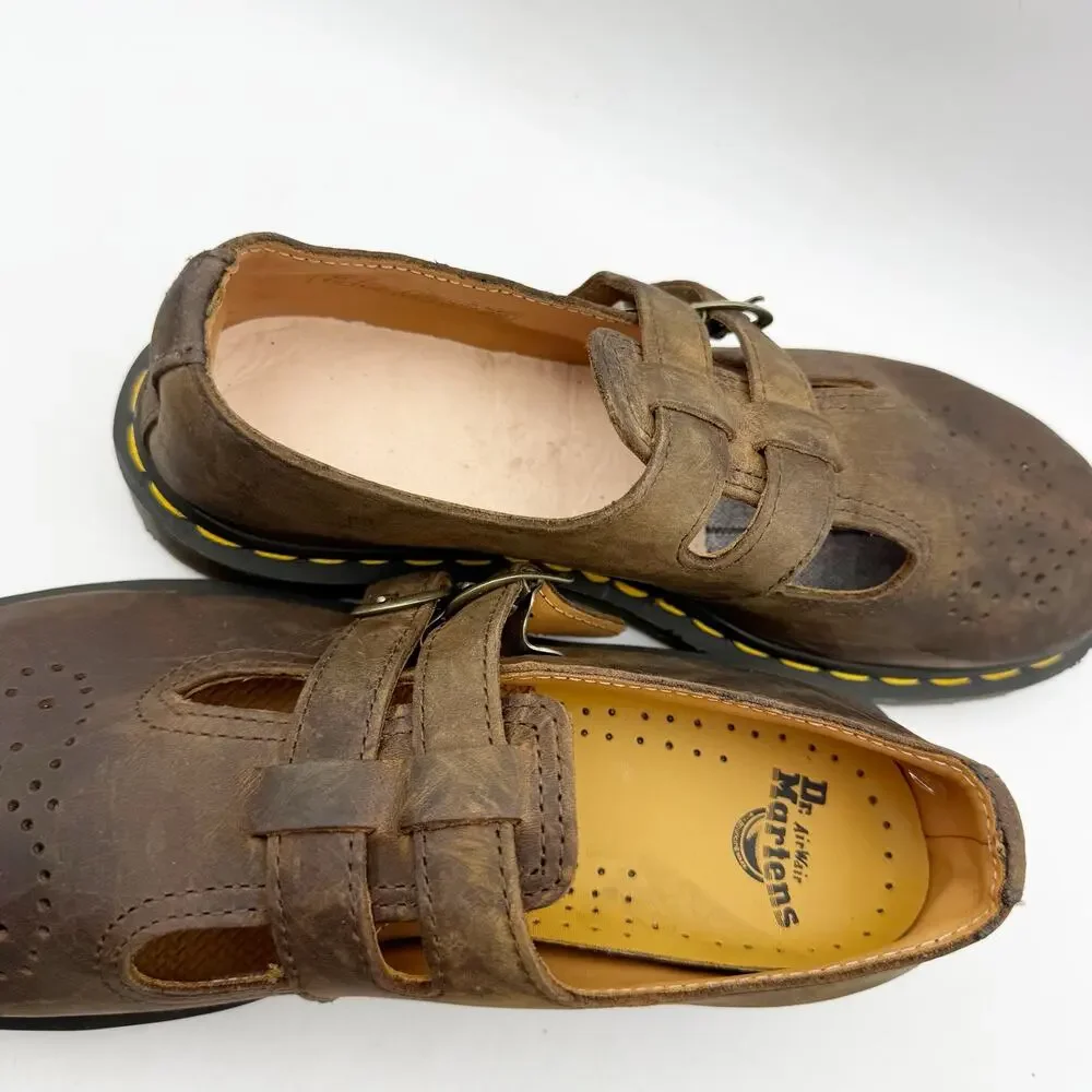 Dr. Martens Womens 8065 Mary Jane Shoes EU 38 US 7 Brown Leather EUC